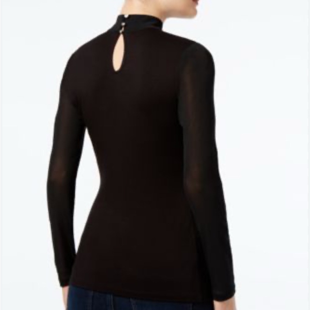 INC International Concepts Black Long Sleeve Top